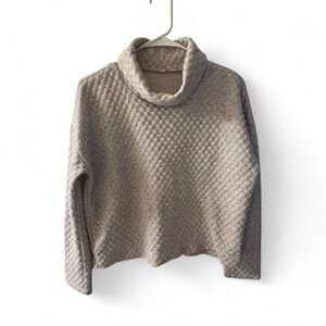 Apana Textured Cream Cowl Neck Sweater​